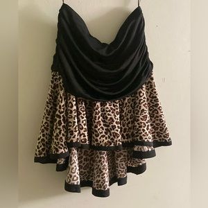 y2k leopard print skirt